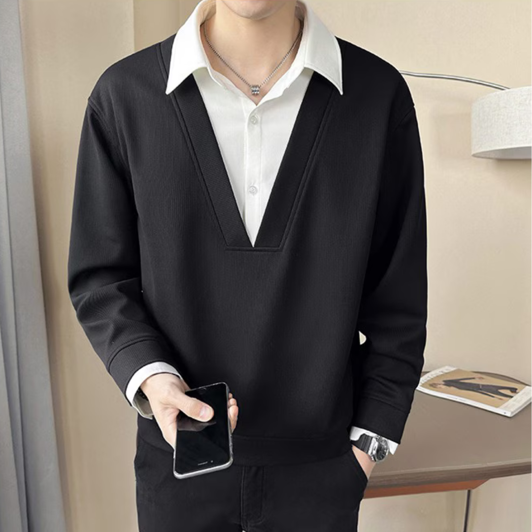 Layered Chic V-Neck Top T-Shirt