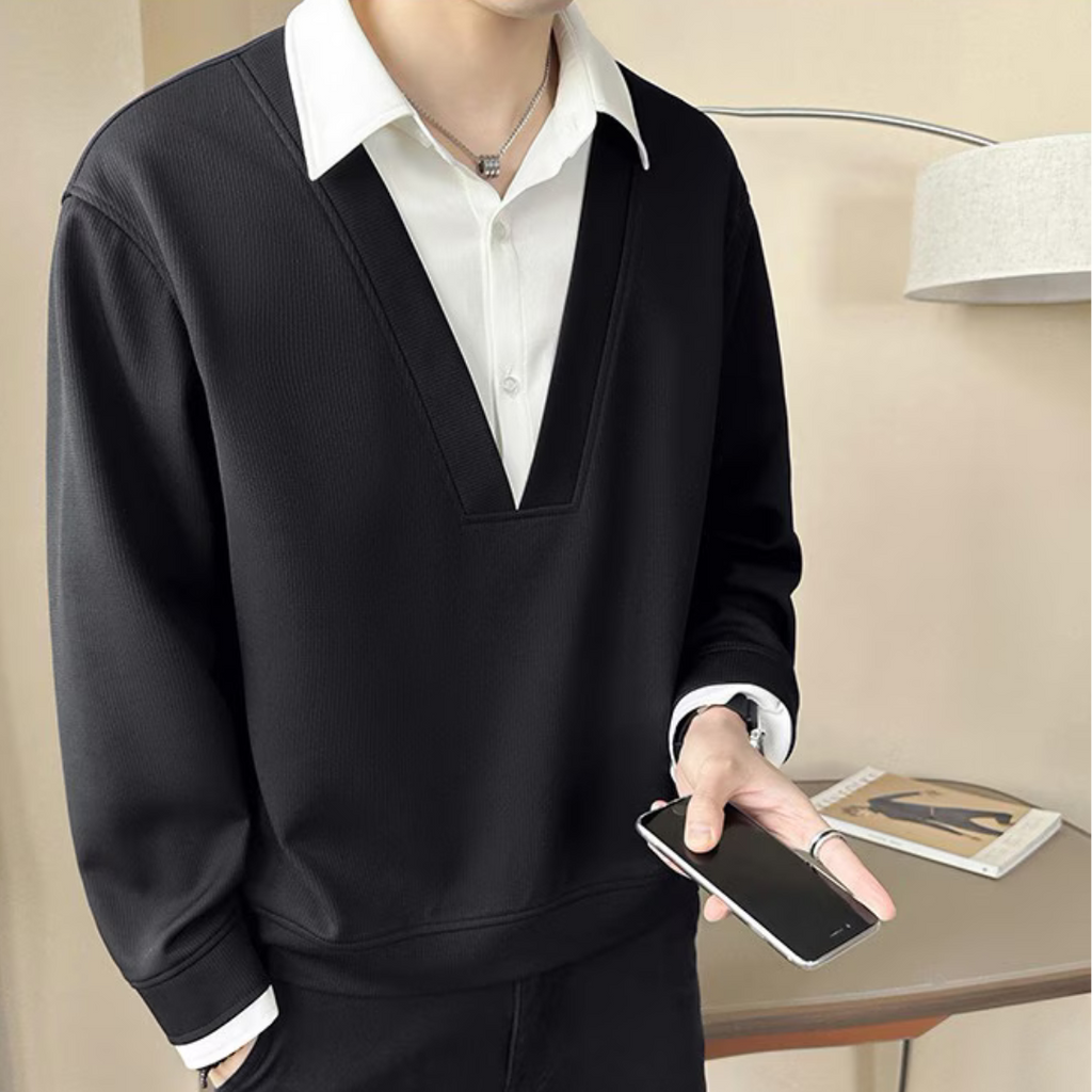 Layered Chic V-Neck Top T-Shirt