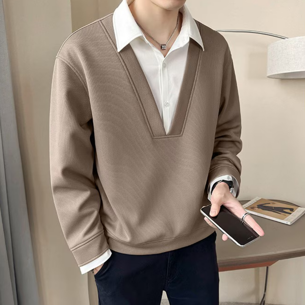 Layered Chic V-Neck Top T-Shirt