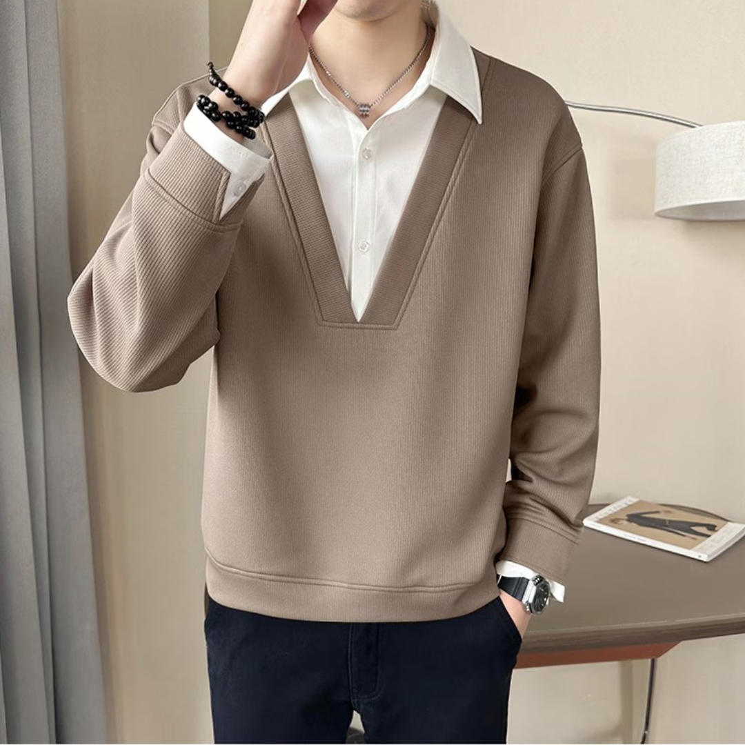 Layered Chic V-Neck Top T-Shirt