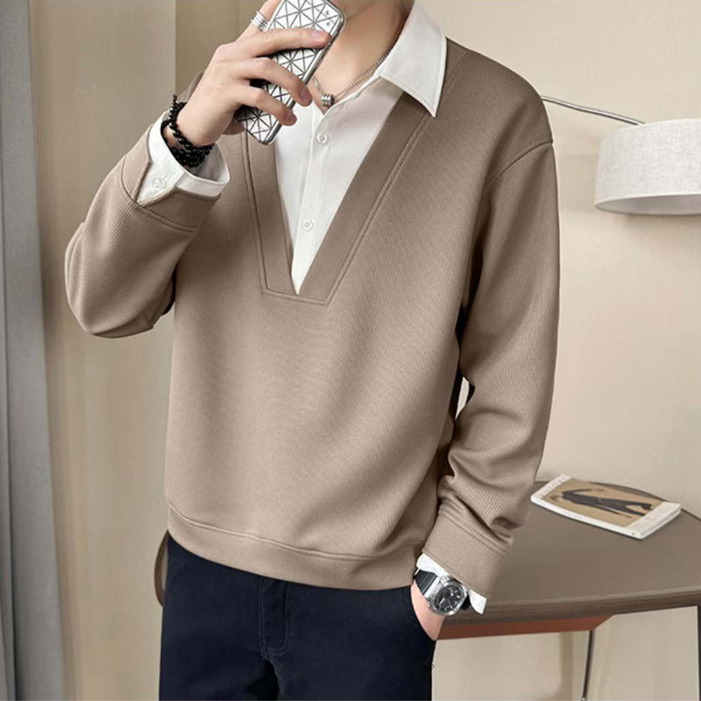 Layered Chic V-Neck Top T-Shirt