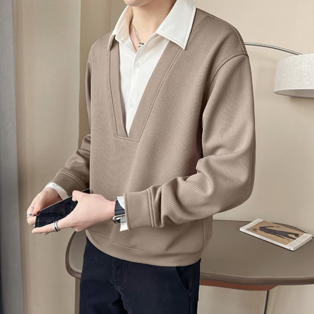 Layered Chic V-Neck Top T-Shirt