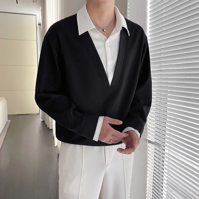 Layered Chic V-Neck Top T-Shirt