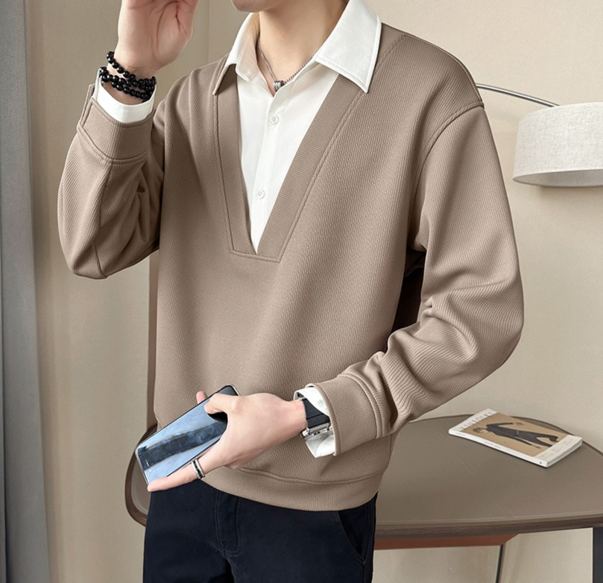 Layered Chic V-Neck Top T-Shirt