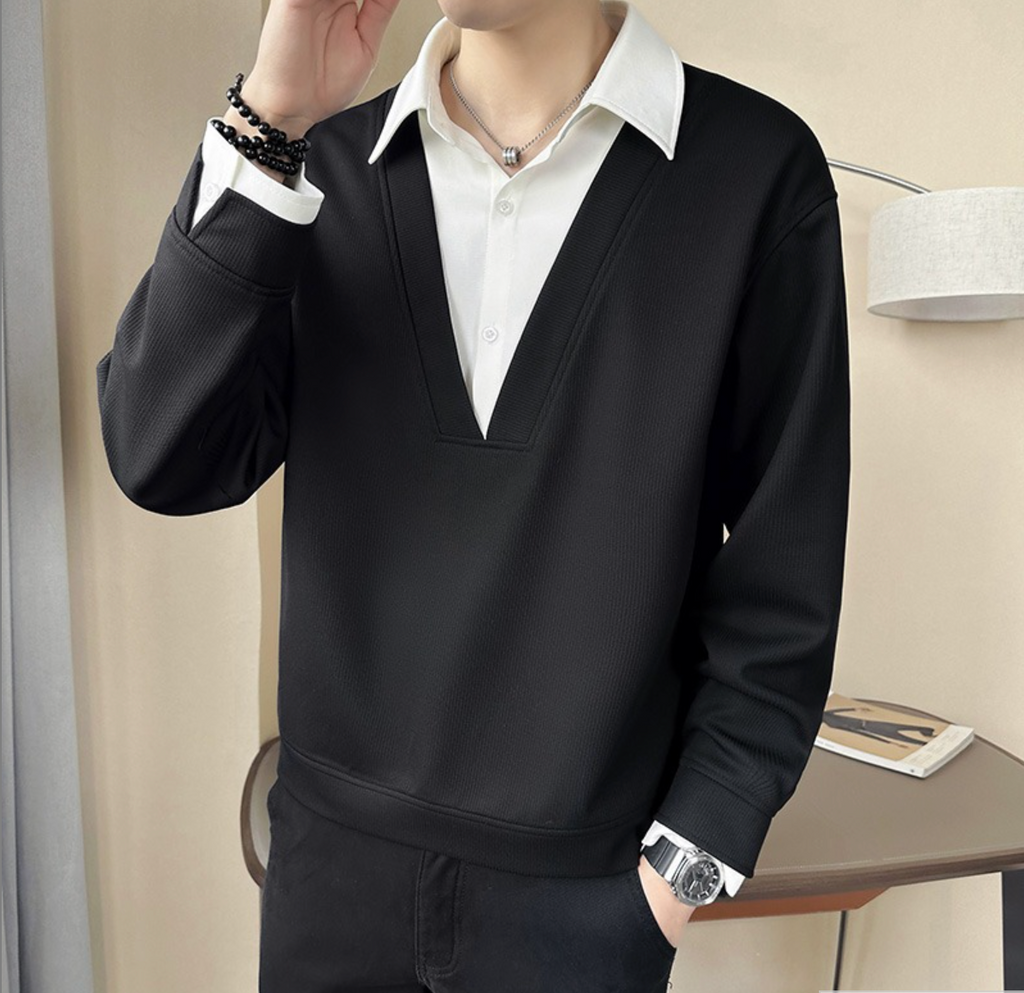 Layered Chic V-Neck Top T-Shirt