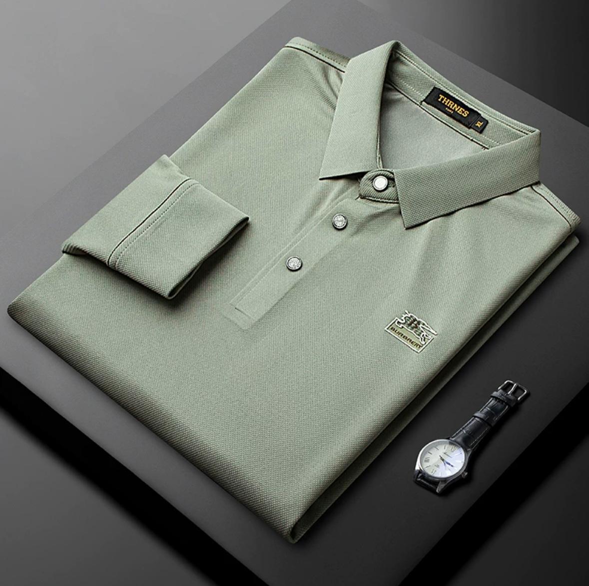 Classic Elegance Modern Polo with Subtle Chest Logo Accent T-Shirt