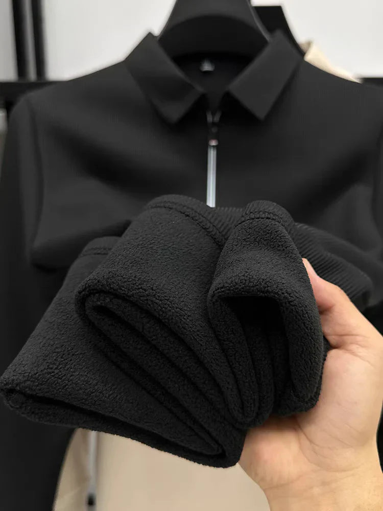 Men's Ethereal Realm Zipper Polo T-Shirt Stylish Casual Wear