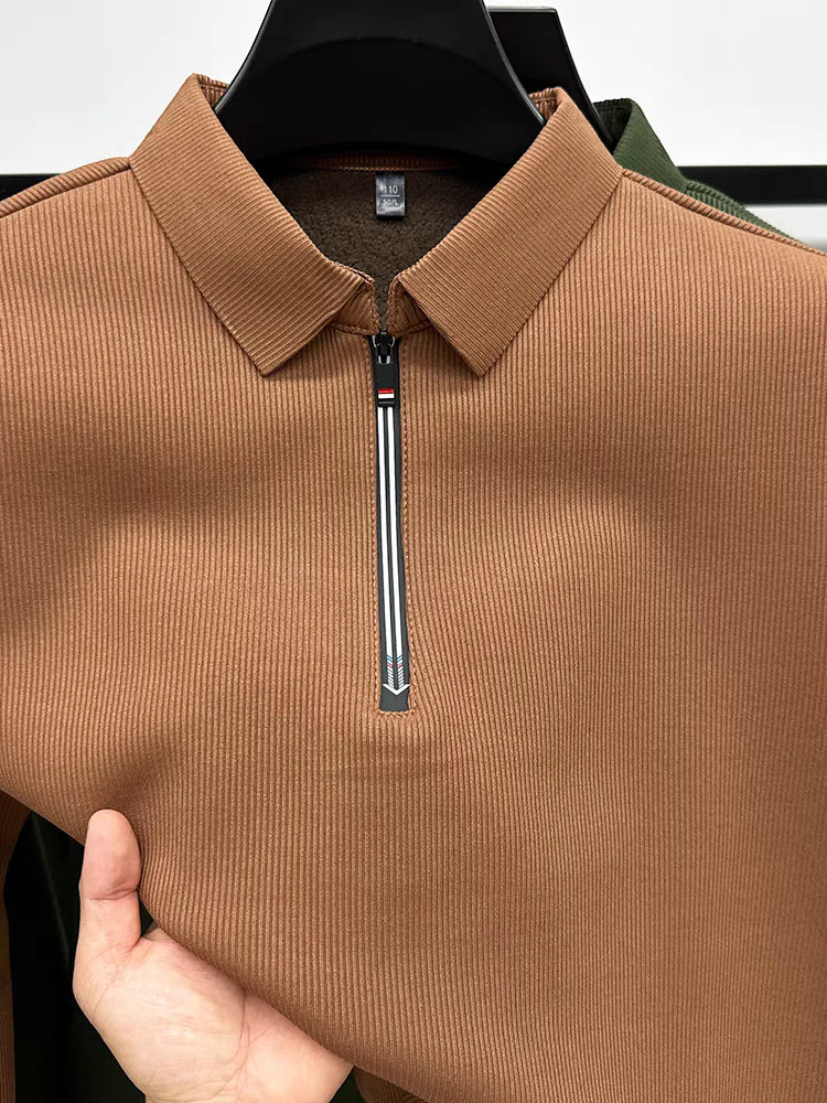 Men's Ethereal Realm Zipper Polo T-Shirt Stylish Casual Wear