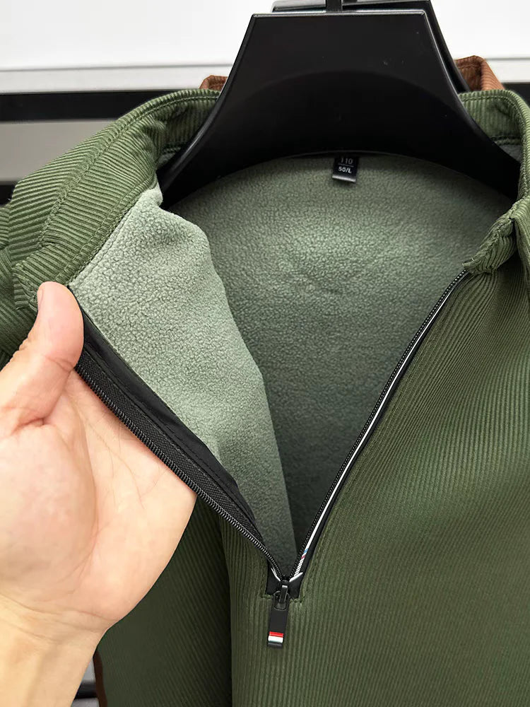 Men's Ethereal Realm Zipper Polo T-Shirt Stylish Casual Wear