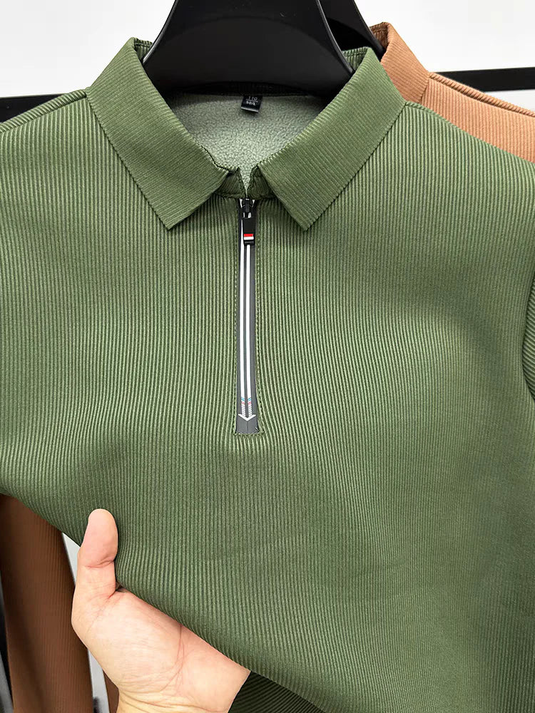 Men's Ethereal Realm Zipper Polo T-Shirt Stylish Casual Wear