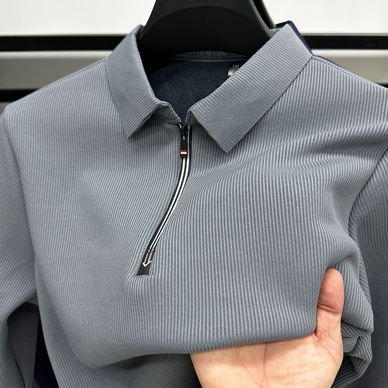 Men's Ethereal Realm Zipper Polo T-Shirt Stylish Casual Wear