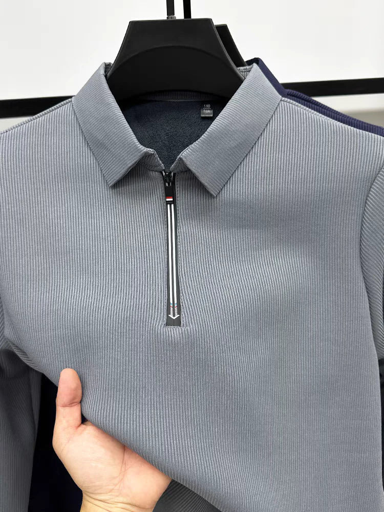 Men's Ethereal Realm Zipper Polo T-Shirt Stylish Casual Wear