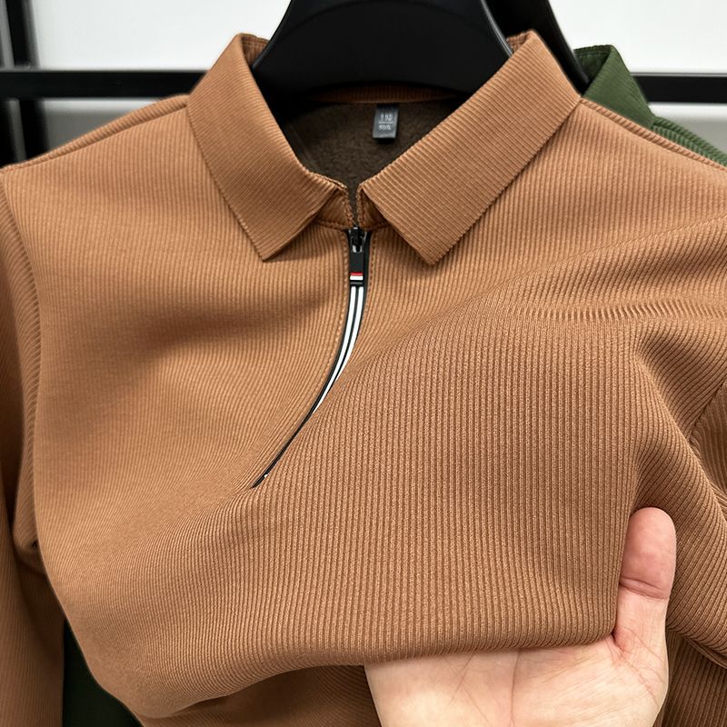 Men's Ethereal Realm Zipper Polo T-Shirt Stylish Casual Wear