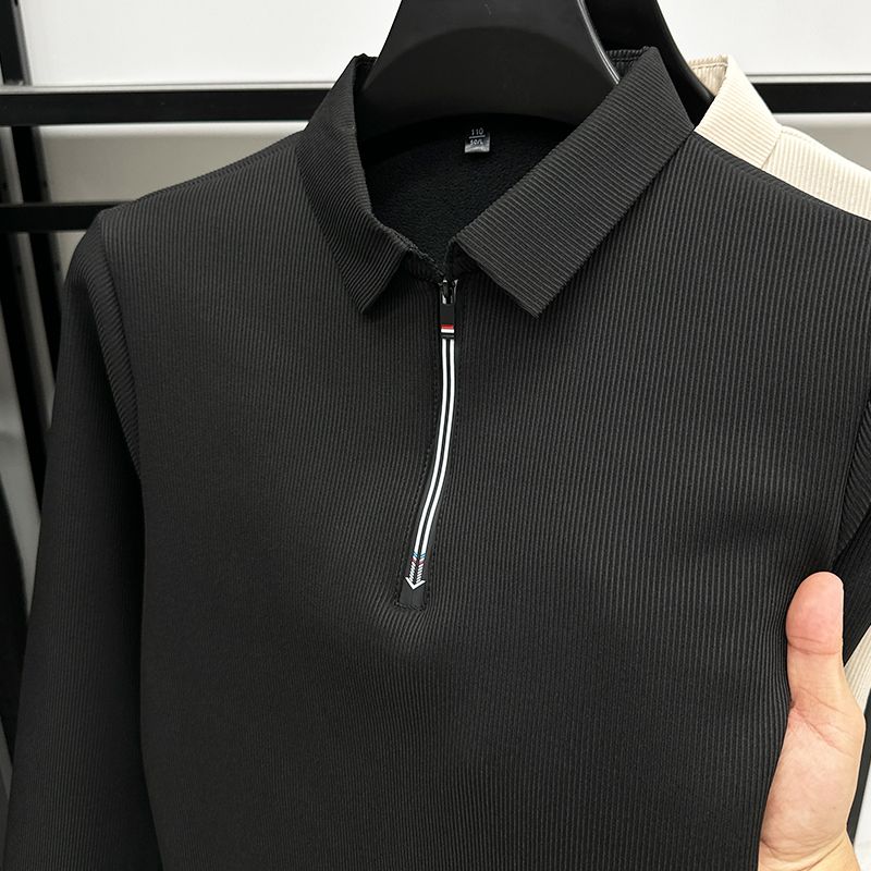 Men's Ethereal Realm Zipper Polo T-Shirt Stylish Casual Wear